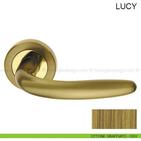 Maniglia per porta Lucy Pasini ottone graffiato