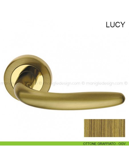 Maniglia per porta Lucy Pasini ottone graffiato
