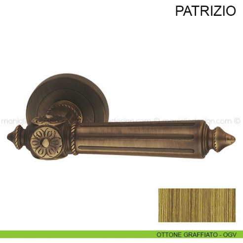 Maniglia per porta Patrizio Pasini ottone graffiato