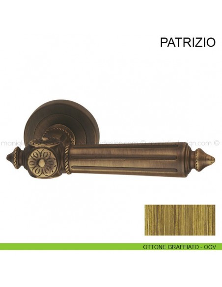 Maniglia per porta Patrizio Pasini ottone graffiato