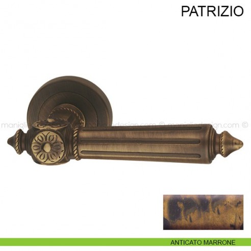 Maniglia per porta Patrizio Pasini antico marrone