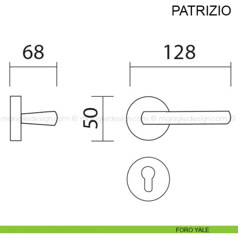 Maniglia per porta Patrizio Pasini foro yale
