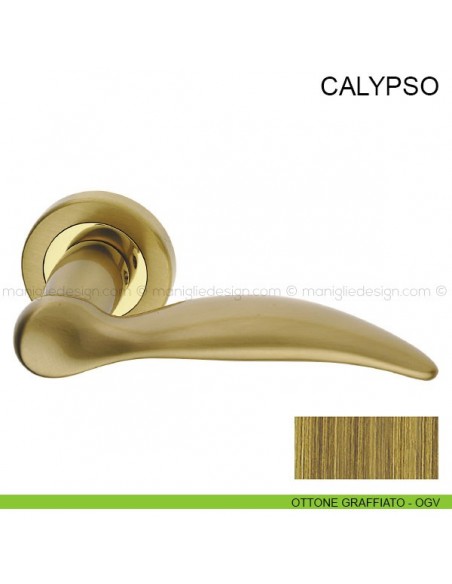 Maniglia per porta Calypso Pasini ottone graffiato