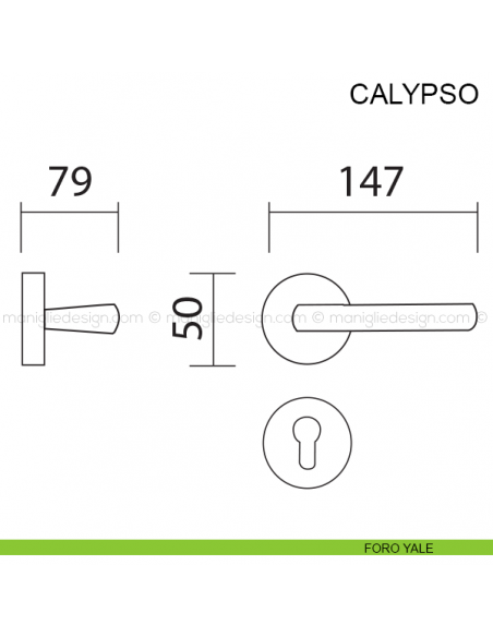Maniglia per porta Calypso Pasini foro yale