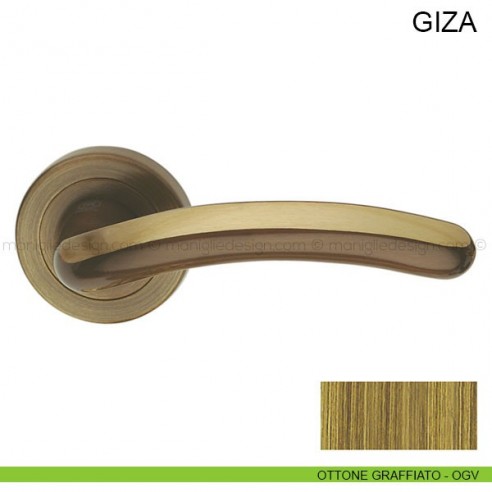 Maniglia per porta Giza Pasini ottone graffiato