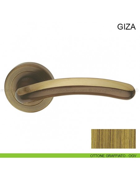 Maniglia per porta Giza Pasini ottone graffiato