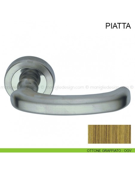Maniglia per porta Piatta Pasini ottone graffiato