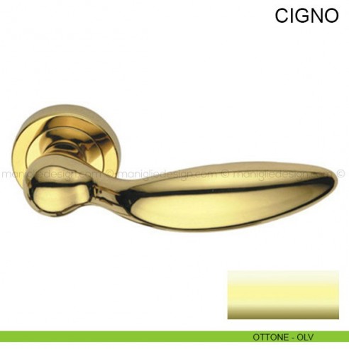 Maniglia per porta Cigno Pasini ottone lucido