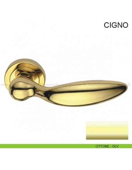 Maniglia per porta Cigno Pasini ottone lucido