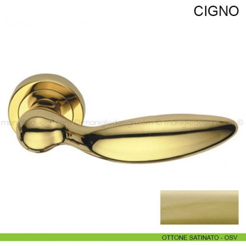 Maniglia per porta Cigno Pasini ottone satinato