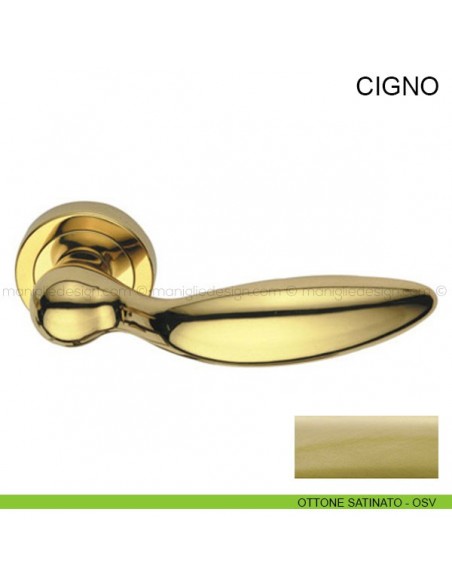 Maniglia per porta Cigno Pasini ottone satinato