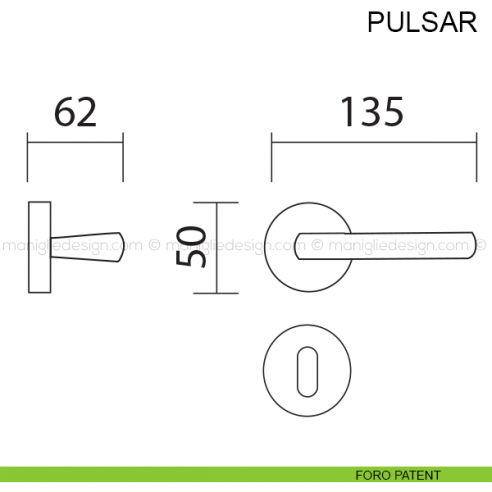 Maniglia per porta Pulsar Pasini foro patent