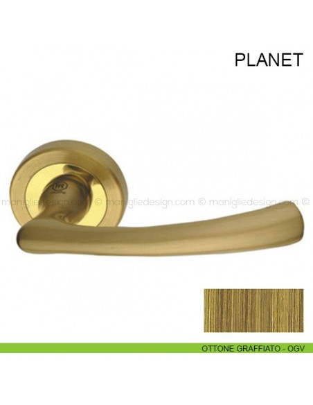 Maniglia per porta Planet Pasini ottone graffiato