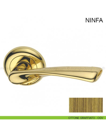 Maniglia per porta Ninfa Pasini ottone graffiato