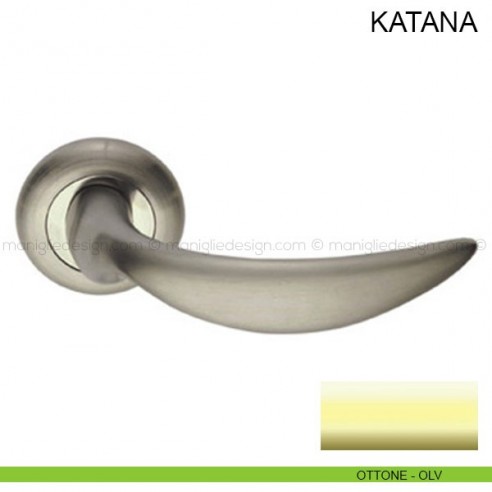 Maniglia per porta Katana Pasini ottone lucido