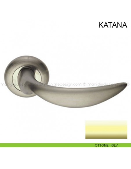 Maniglia per porta Katana Pasini ottone lucido