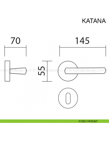 Maniglia per porta Katana Pasini foro patent