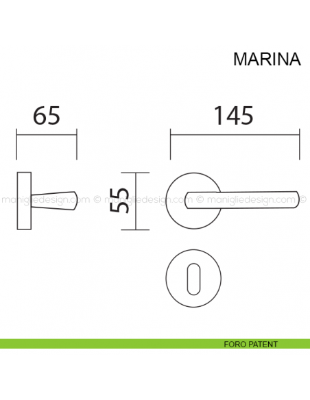 Maniglia per porta Marina Pasini foro patent