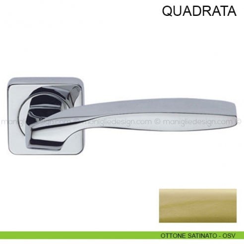 Maniglia per porta Quadrata Pasini ottone satinato