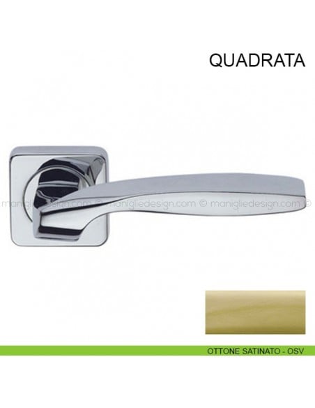Maniglia per porta Quadrata Pasini ottone satinato