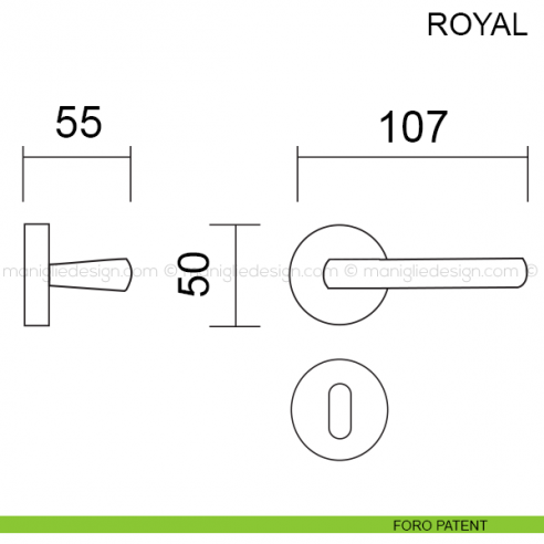 Maniglia per porta Royal Pasini foro patent