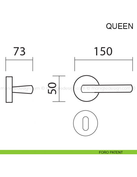 Maniglia per porta Queen Pasini foro patent