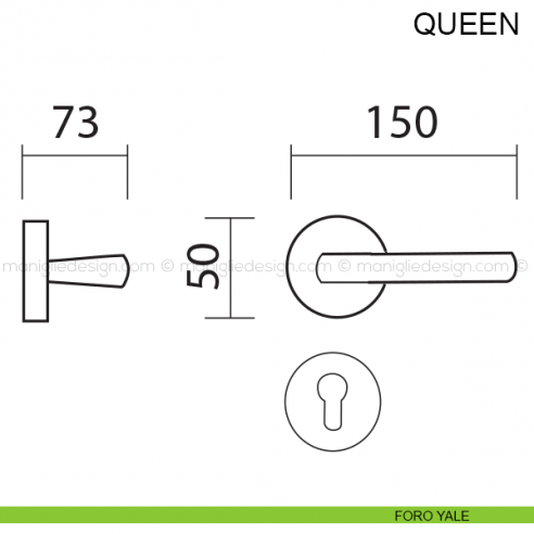 Maniglia per porta Queen Pasini foro yale