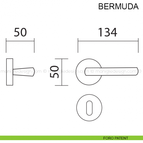 Maniglia per porta Bermuda Pasini foro patent