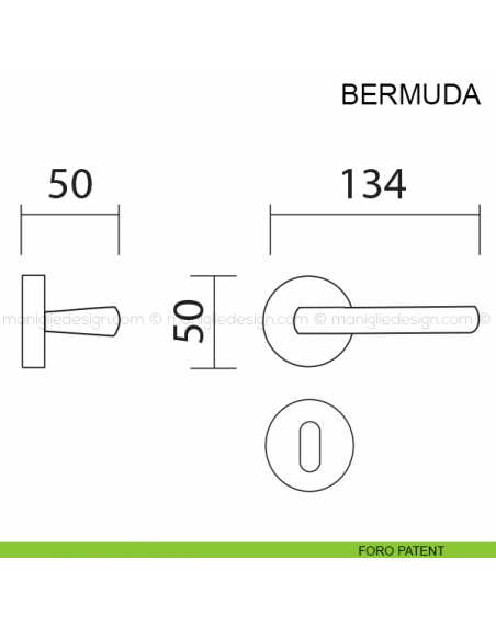 Maniglia per porta Bermuda Pasini foro patent
