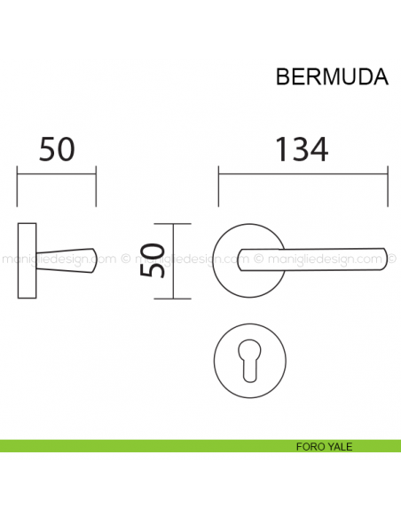 Maniglia per porta Bermuda Pasini foro yale