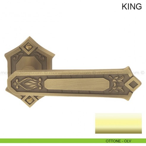 Maniglia per porta King Pasini ottone lucido