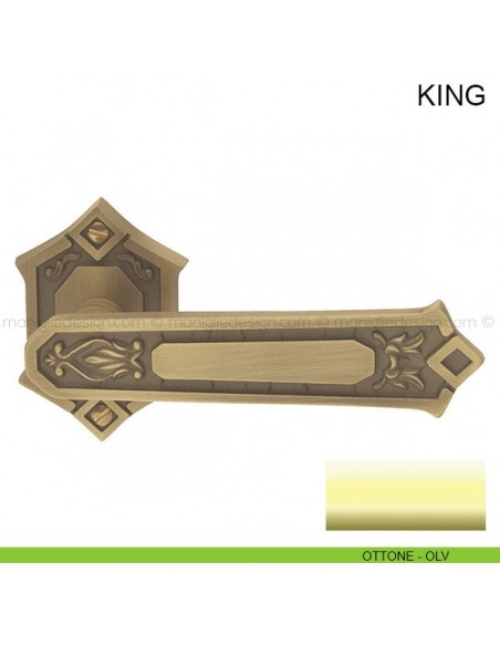 Maniglia per porta King Pasini ottone lucido
