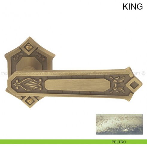 Maniglia per porta King Pasini peltro
