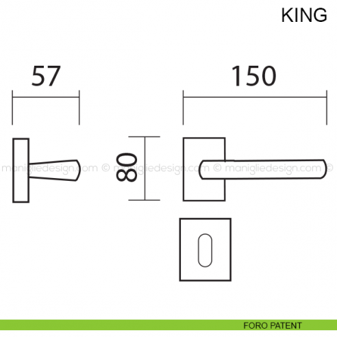 Maniglia per porta King Pasini foro patent