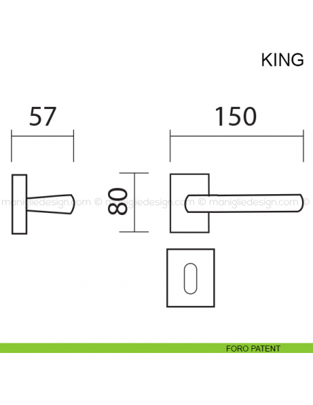 Maniglia per porta King Pasini foro patent