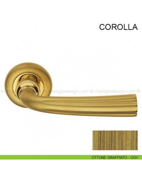 Maniglia per porta Corolla Pasini ottone graffiato