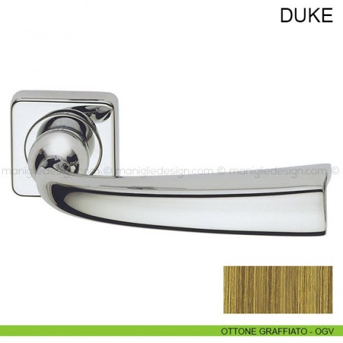 Maniglia per porta Duke Pasini ottone graffiato