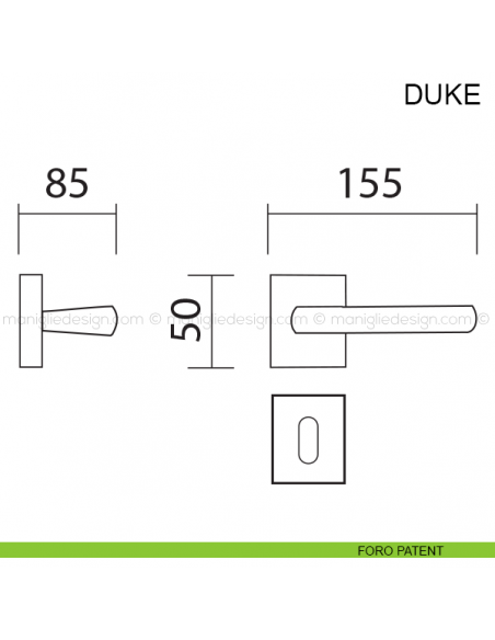 Maniglia per porta Duke Pasini foro patent