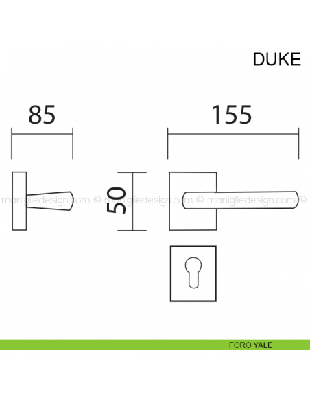Maniglia per porta Duke Pasini foro yale
