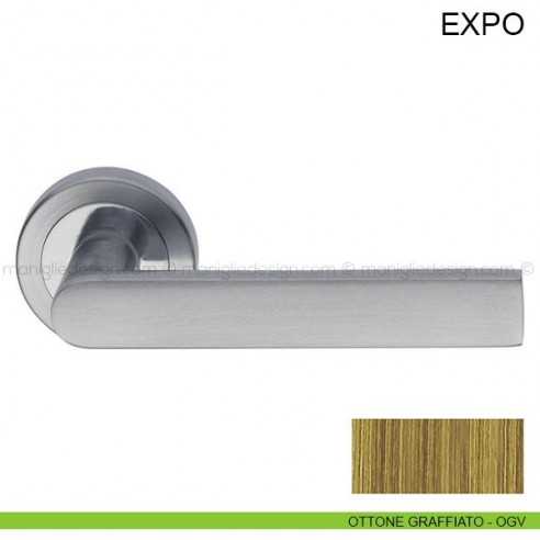 Maniglia per porta Expo Pasini ottone graffiato