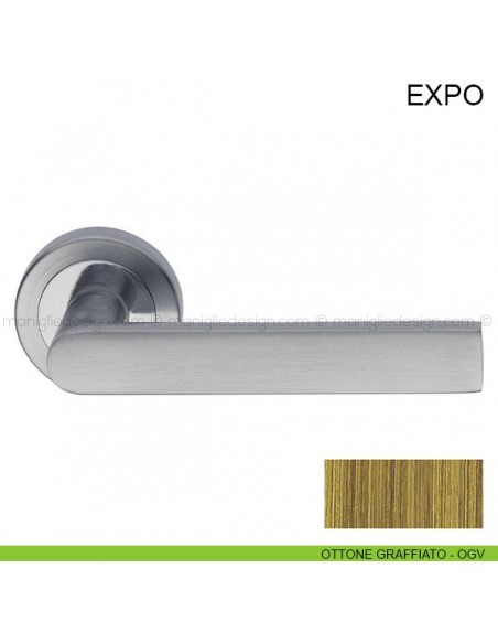 Maniglia per porta Expo Pasini ottone graffiato