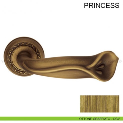 Maniglia per porta Princess Pasini ottone graffiato