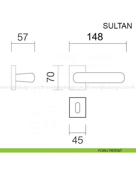 Maniglia per porta Sultan Pasini foro patent