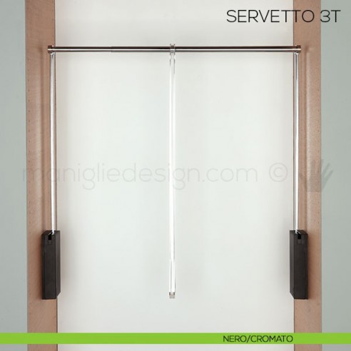 Servetto 3T per armadio nero/cromato