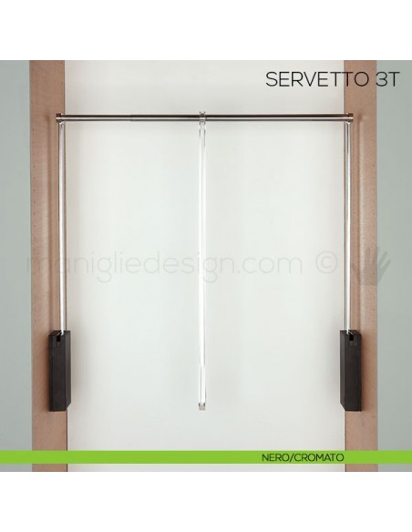 Servetto 3T per armadio nero/cromato