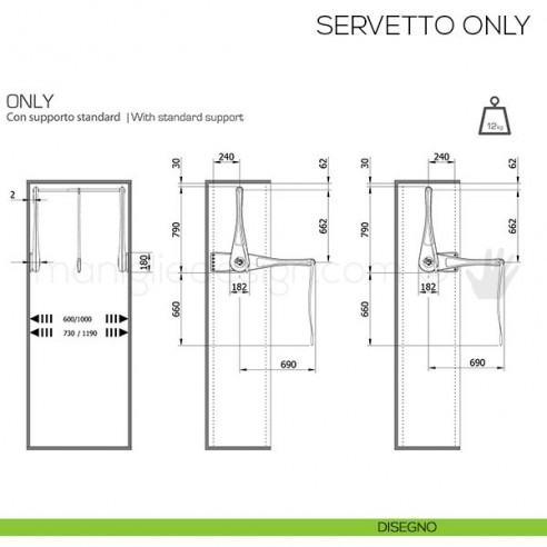 Servetto Only per armadio disegno tecnico