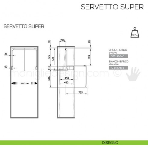 Servetto Super per armadio disegno tecnico