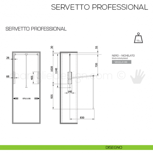 Servetto Professional per armadio disegno