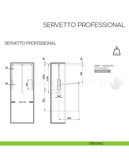 Servetto Professional per armadio disegno