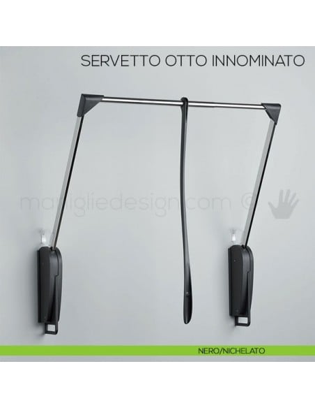 Servetto Otto Innominato per cabina armadio nero-nichelato